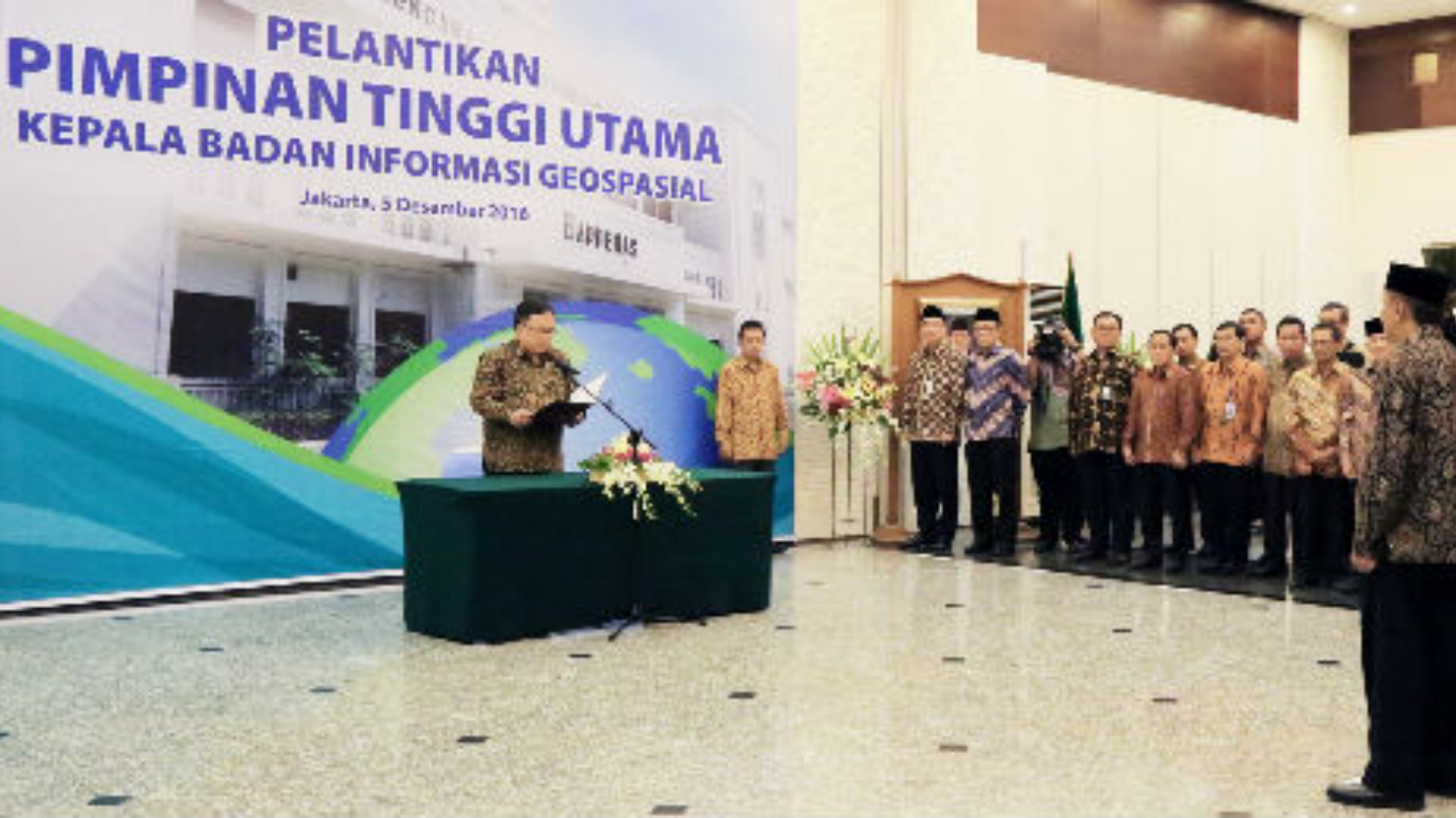 Pelantikan Pimpinan Tinggi Utama Kepala Badan Informasi Geospasial