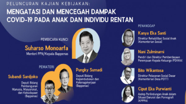 Bappenas Luncurkan Kertas Kebijakan untuk Mengatasi dan Mencegah Dampak Covid-19 Pada Anak dan Individu Rentan