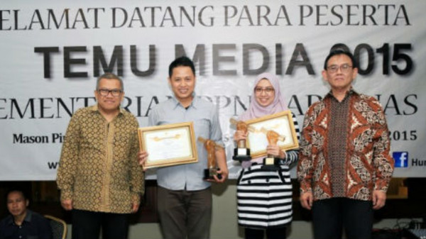 Media Awarding 2015, Penghargaan dan Apresiasi Kementerian PPN/Bappenas untuk Pewarta