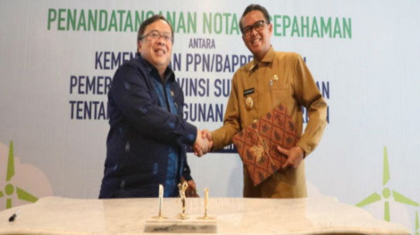 Menteri Bambang Tandatangani Nota Kesepahaman Pembangunan Rendah Karbon dengan Provinsi Sulawesi Selatan