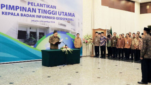 Pelantikan Pimpinan Tinggi Utama Kepala Badan Informasi Geospasial
