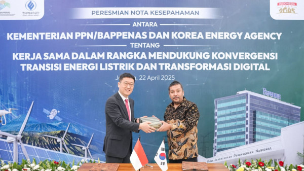 Perkuat Pembangunan Infrastruktur dan Energi,  Bappenas dan Korean Energy Agency Teken MoU Transisi Energi dan Transformasi Digital